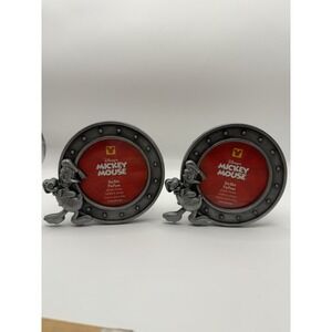 Disney Donald Duck Circle Shape Nautical Navy USA Picture Frame 3x3 Metal Pewter